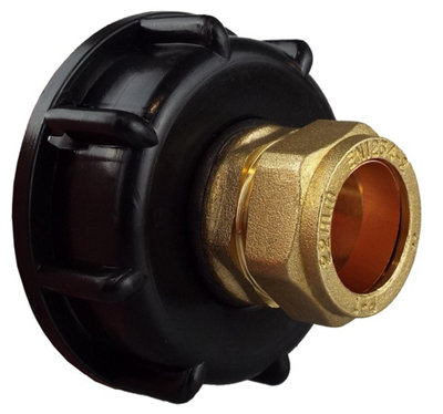 Ibc 2" S60X6 Lid With 22mm Brass Straight Compression Fitting And 3/4" Bsp Thread from B&Q