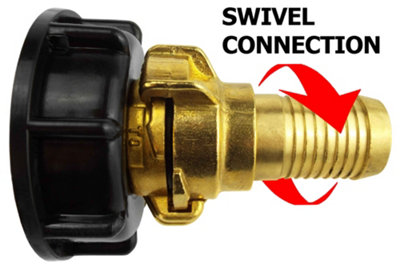 Ibc S60X6 Lid With 1/2" Bsp Female ThreadSwivel Geka-Style Connector And 13mm Hose Barb Kit from B&Q