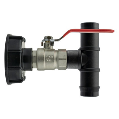 Ibc 2" S60X6 Lid Kit With 3/4" Bsp Lever Tap And 25mm Hose Barb Tee Connector from B&Q