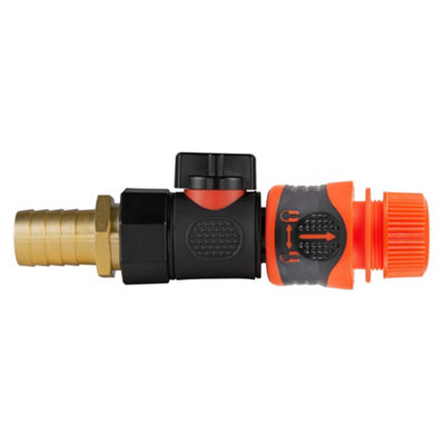 19mm Brass Straight Joiner With Click & Lock Hose Connector And Bspf Quick Connect Valve  Garden Watering Kit from B&Q