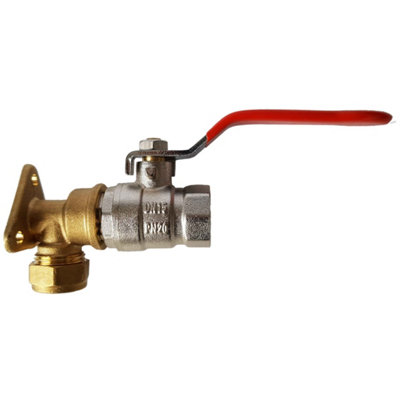 15mm Brass Wall Flange Kit With 1/2" Bsp Nickel-Plated Brass Lever Tap And Wall Mount Plate from B&Q