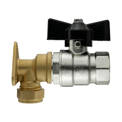 15mm Brass Wall Flange Kit With 1/2" Bsp Bib Tap For Garden Watering And Copper Pipe Mounting from B&Q