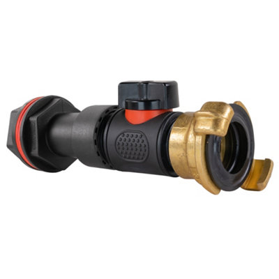3/4" Bsp Water Butt Extension Kit 50mm Projection With In-Line Soft-Touch Valve And Brass Geka Connector from B&Q
