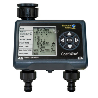  - Cost Wise Dual-Valve Garden Water Timer With Digital Display And Dual Outlets