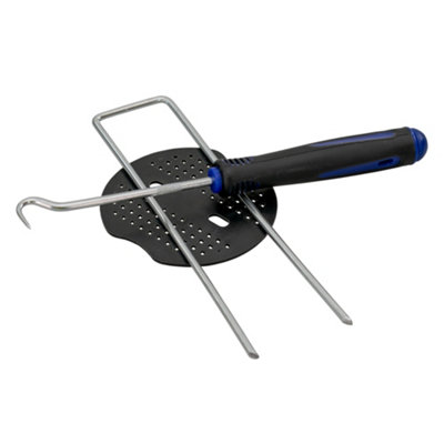  - 6"/150mm Metal Pegs For Weed Control Membranes With Buffer Washers And Hook Tool