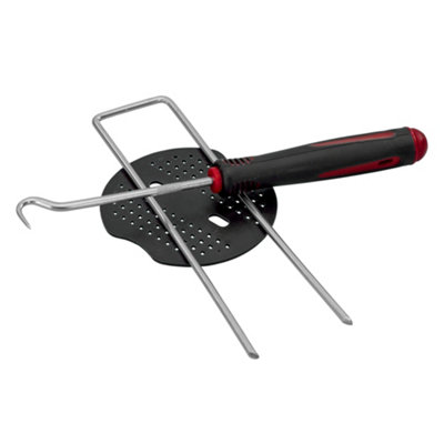  - 150Pcs 6" (150mm) Steel Weed Control Membrane Pegs With Black Buffer Washers And Hook ToolRed Pegs