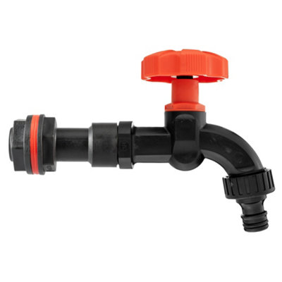 3/4" Bsp Rainwater Butt Extension Set With Black/orange Dial Tap50mm OutletIncludes Nut And Washers from B&Q