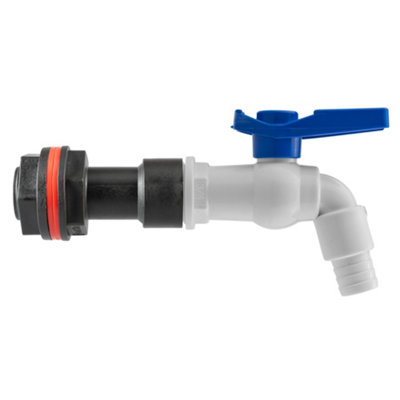 3/4" Bsp Rainwater Butt Extension Set With 50mm Projection And White Pvc Garden Tap from B&Q