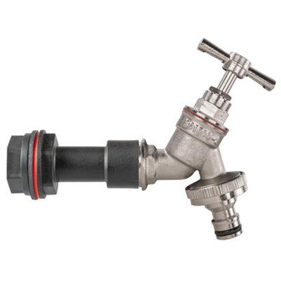 Bsp Water Butt Extension Set With Nickel Plated Brass Bib Tap And Snap On Connector from B&Q
