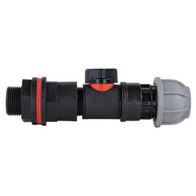 In-Line Soft-Touch Valve And 20mm Mdpe Straight Joiner Water Butt Kit 3/4" Bsp Wb34Mf-Kit017 from B&Q