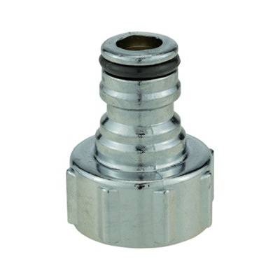 3/4" Bspf Chrome-Plated Metal Tap Connector With Snap-On Male FittingDurableCorrosion-Resistant. from B&Q