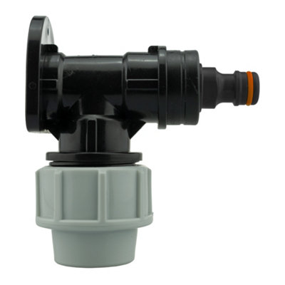 25mm Mdpe Wall Flange Set With 3/4" Bsp Male Click-Lock Quick-Connect FittingPn10 from B&Q