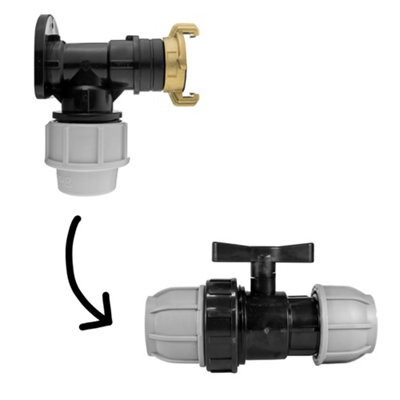 25mm Mdpe Wall Flange Kit With 25mm Mdpe Valve And 3/4" Bsp Geka Fitting Wf25Kit016 from B&Q