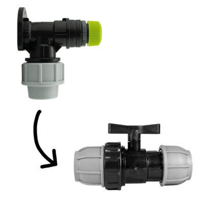 25mm Mdpe Wall Flange Kit With 25mm Valve And Direct Hose Mender Pn10 Bsp from B&Q