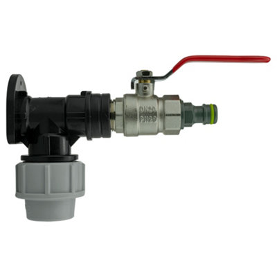 25mm Mdpe Wall Flange Set With Brass Nickel-Plated Lever Valve And 3/4" Bsp Quick-Connect Adapter from B&Q