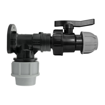 25mm Mdpe Pipe Wall Flange And Valve Set Pn10 With 3/4" Bsp Compression Connections from B&Q
