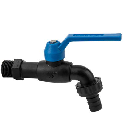 1/2" Bsp Male Nylon Garden Tap With 1/2" Barb FittingBlack And BlueLightweight 100G from B&Q