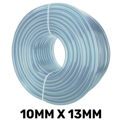 100M Transparent Flexible Pvc Hose Pipe 10mm Id X 13mm OdFood-SafeUv & Chemical Resistant from B&Q
