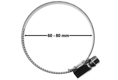  - Premium A2 Stainless Steel Worm Drive Hose Clip 9mm Band Adjustable 60mm 80mm