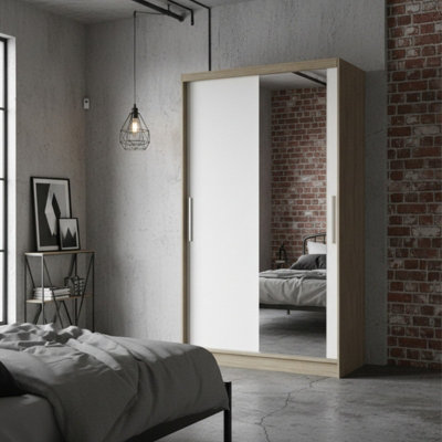 Costa Vi Wardrobe Modern Storage Cabinet With Shelves Hanging Rail Spacious Bedroom Furniture Sonoma White from B&Q