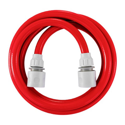 10M Red Water Hose Set With 10mm Reinforced Pvc Pipe And Two Click Lock Connectors Drinking Water Safe from B&Q