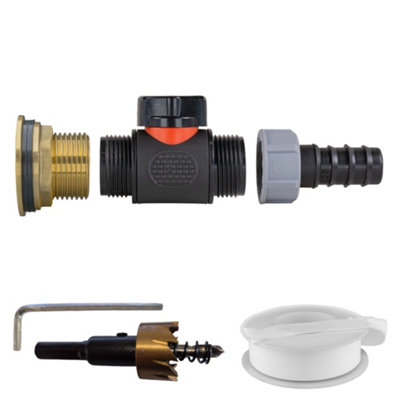 1Inch In Line Valve 20mm Hose Barb And 34mm Drill Bit from B&Q