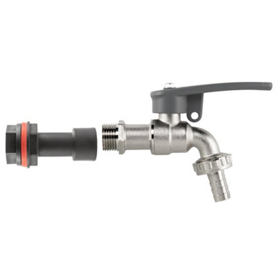 1/2Inch Bsp Water Butt Extension Set With 50mm Outlet And Side Locking Lever Tap from B&Q