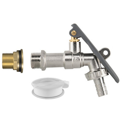  - Brass  Bsp With Lever Tap Hose Barb And Ptfe Tape