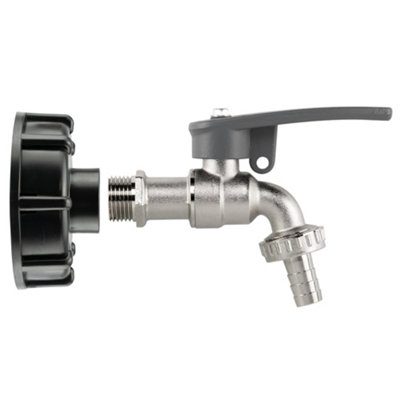 Ibc 2" S60X6 Lid With Integrated 1/2" Bsp Thread And 1/2" Bsp Lever Tap With Hose Tail And Side Lock from B&Q
