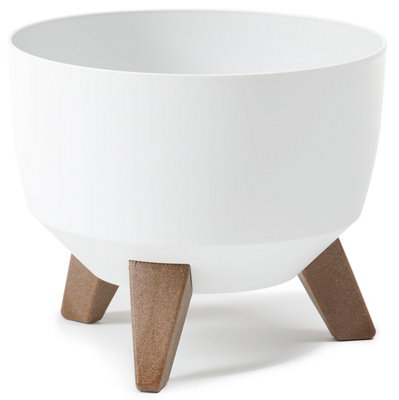 Roma 290mm White Bowl Plant Pot With Legs Insert And Drain Hole With Plug  Medium. from B&Q