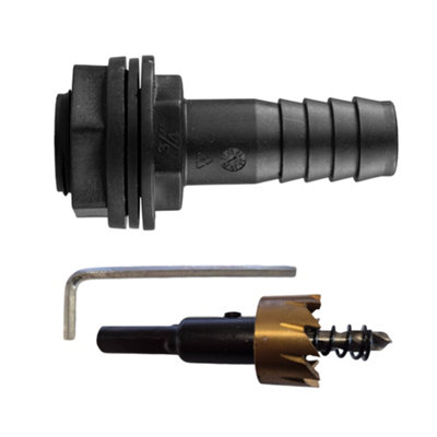 3/4Inch Barb Outlet  Kit With 27mm Hss Hole Saw from B&Q