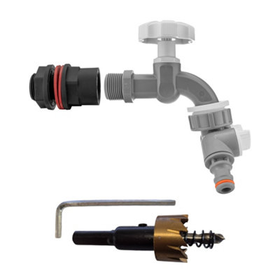 3/4Inch Pp Tap Two Way Splitter And 27mm Hss Drill Bit from B&Q