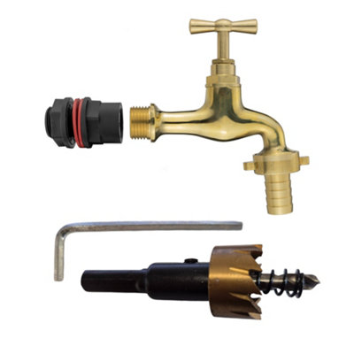 Water  Bsp Tap Outlet With 19mm Barb Adaptor And 21mm Hss Drill Bit from B&Q