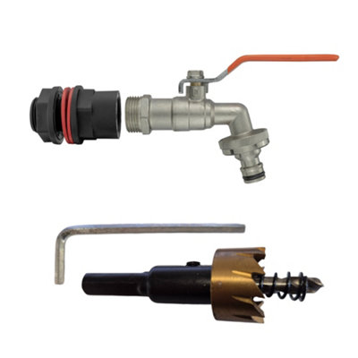Water Bsp Male To Female Connector With Snap Fit Lever Tap And 21mm Drill Bit from B&Q