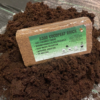 Organic Coconut Coir Brick  100% Natural Coco Coir Compost 650G Peat Free Growing Medium from B&Q