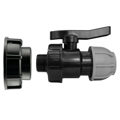 Ibc Bspf Thread And 32mm Mdpe Flow Control Valve Kit from B&Q