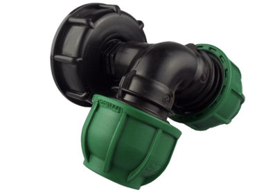 Ibc  Bsp Adapter Kit With 25mm Mdpe Elbow T Connector from B&Q