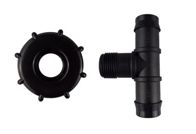 - Ibc S60X6 Lid With 25mm Hose Barb Tee Connector Set For Ibc And Low Pressure Irrigation