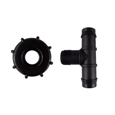 Ibc  Bspf Thread And 19mm Hose Barb Tee Connector Set from B&Q