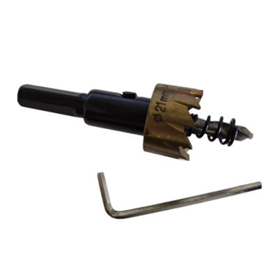 21mm Hss Hole Saw Bit For MetalAlloysWood And PlasticsFits Bsp Male Threads from B&Q