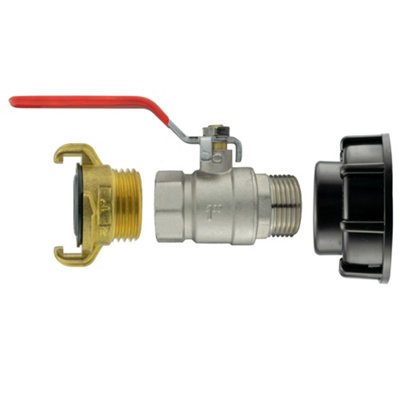 Ibc  Bsp Female Thread Nickel Plated Brass Lever Tap And Geka Style Connector from B&Q