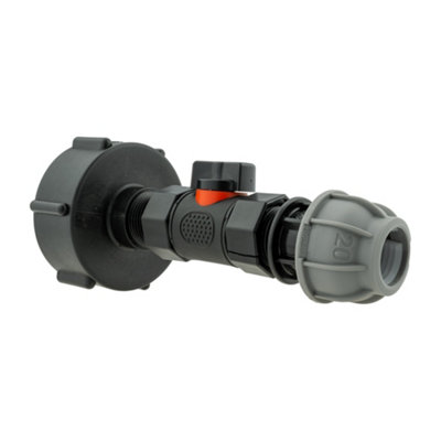 Ibc  Bsp Valve And 20mm Mdpe Straight Connector from B&Q