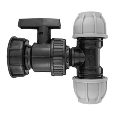 Ibc Bspf Thread Large Pp Ball Valve And 32mm Mdpe Tee Connector  Kit Ibc025H from B&Q