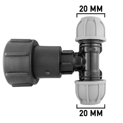 Ibc  Bspf Extended Adapter With 20mm Mdpe Tee Connector Set from B&Q