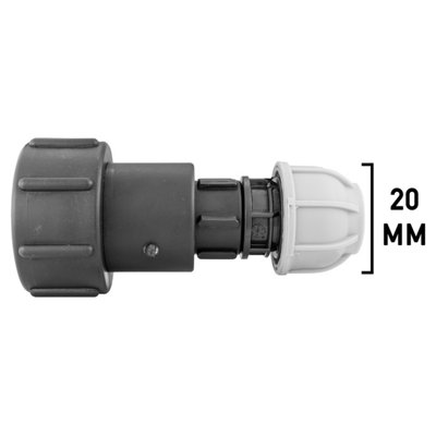 Ibc  Bspf Extended Adaptor With 20mm Mdpe Straight Connector Kit Ibc024A from B&Q