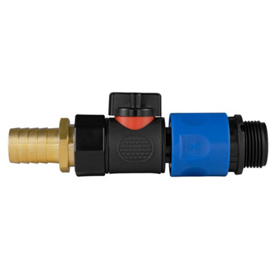 19mm Brass Hose Tail Kit With 3/4" Bspf Valve And Quick Connect Female Adapter To 3/4" Bspm from B&Q