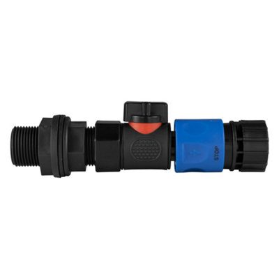 3/4Inch Bsp Water Butt Connector Kit With Quick Connect Valve And Female Hose Connector from B&Q