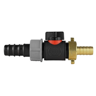 20mm Bsp Male In Line Valve And 13mm Brass Hose Tail  Irrigation Kit from B&Q