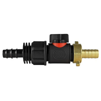16mm Bspm Valve And 13mm Brass Hose Tail Adaptor from B&Q
