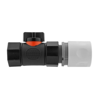3/4" Bsp Hose Connector Kit Quick Connect With Inline Shut Off Valve from B&Q
